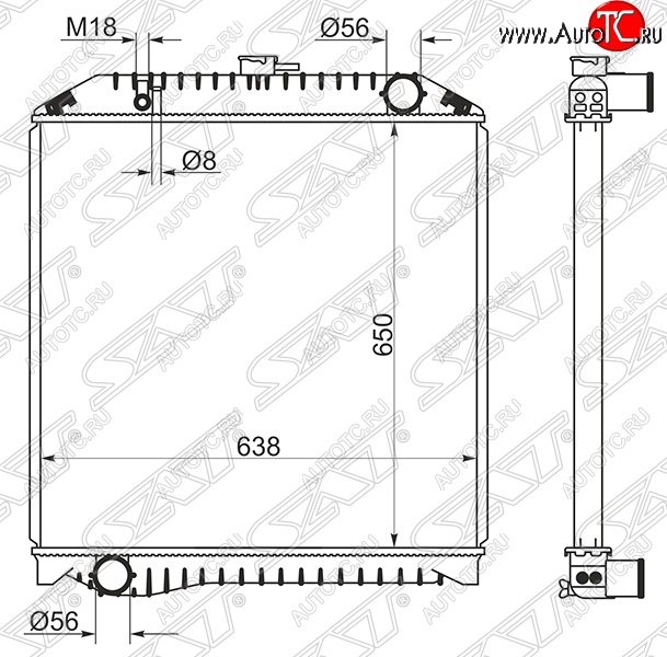 16 399 р. Радиатор двигателя SAT (пластинчатый, МКПП)  Hino 500 - Ranger  5  с доставкой в г. Набережные‑Челны