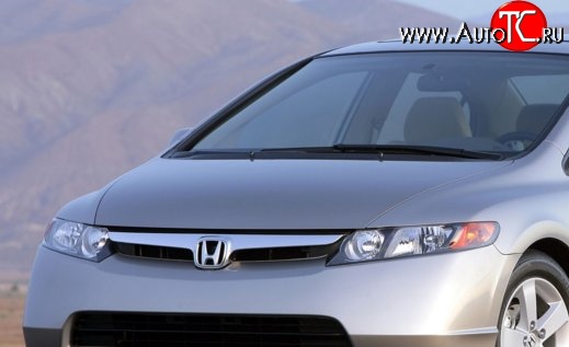 10 799 р. Пластиковый капот Standart Honda Civic FD седан дорестайлинг (2005-2008)  с доставкой в г. Набережные‑Челны