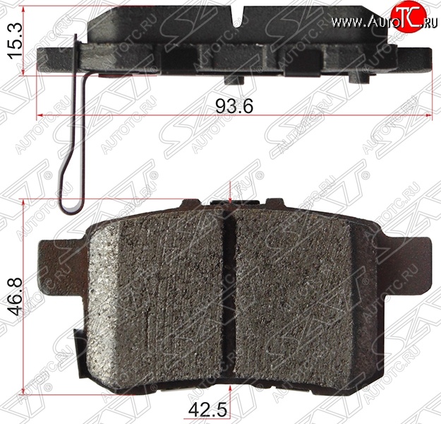 779 р. Колодки тормозные SAT (задние)  Honda Accord  CU (2008-2013) седан дорестайлинг, седан рестайлинг  с доставкой в г. Набережные‑Челны