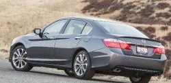 3 499 р. Лип спойлер Сабля Honda Accord CR седан дорестайлинг (2013-2016) (Неокрашенный)  с доставкой в г. Набережные‑Челны. Увеличить фотографию 3