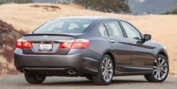 3 499 р. Лип спойлер Сабля Honda Accord CR седан дорестайлинг (2013-2016) (Неокрашенный)  с доставкой в г. Набережные‑Челны. Увеличить фотографию 4