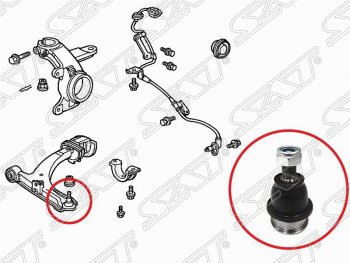 439 р. Шаровая опора нижнего рычага SAT Honda Jazz (2001-2008)  с доставкой в г. Набережные‑Челны. Увеличить фотографию 2