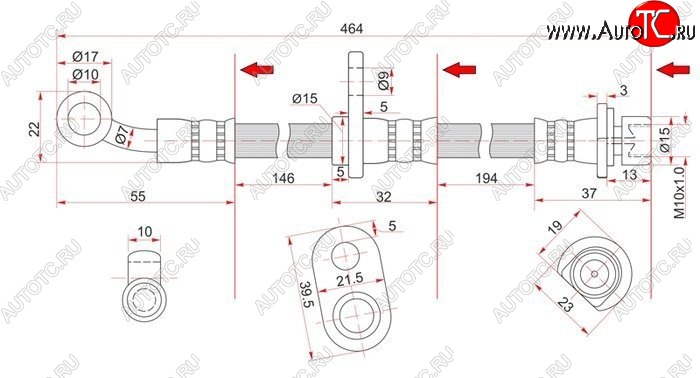 859 р. Тормозной шланг SAT (правый)  Honda Avancier - Odyssey ( 1,  2)  с доставкой в г. Набережные‑Челны