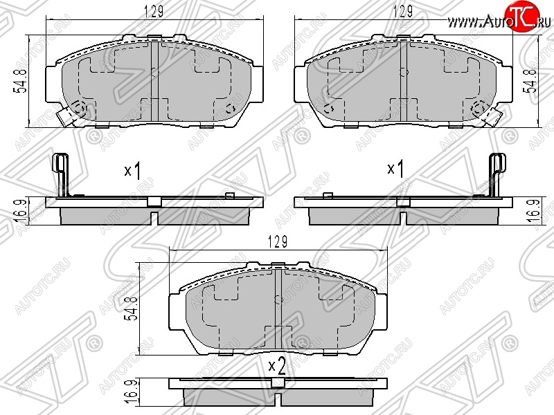 1 359 р. Колодки тормозные передние SAT  Honda Integra  DB6,DB7,DB8,DB9 (1993-1995) седан дорестайлинг  с доставкой в г. Набережные‑Челны