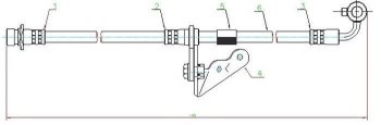 Левый тормозной шланг передний SAT Honda Civic EJ,EK,EM седан дорестайлинг (1995-1998)