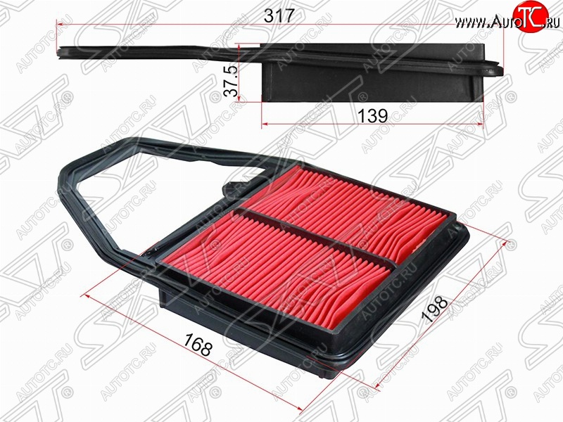 369 р. Фильтр воздушный двигателя SAT  Honda Civic (ES,  EP,  EU,  FD,  FK,FN), Edix, FR-V, Stream (1 RN1,RN3,  1 RN2,RN4, RN1, RN3, RN5)  с доставкой в г. Набережные‑Челны