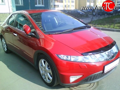 2 069 р. Дефлектор капота NovLine Honda Civic FK,FN хэтчбэк 5 дв. дорестайлинг (2005-2008)  с доставкой в г. Набережные‑Челны