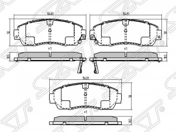 1 359 р. Колодки тормозные передние SAT Honda CR-V RE1,RE2,RE3,RE4,RE5,RE7 рестайлинг (2009-2012)  с доставкой в г. Набережные‑Челны. Увеличить фотографию 1