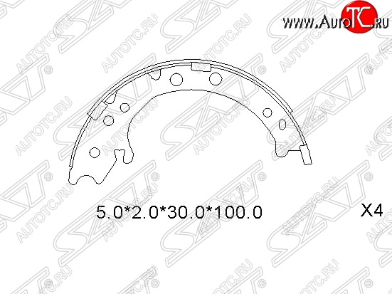 1 739 р. Колодки ручного тормоза SAT Honda CR-V RE1,RE2,RE3,RE4,RE5,RE7 рестайлинг (2009-2012)  с доставкой в г. Набережные‑Челны