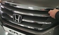 2 999 р. Накладка на капот СТ Honda CR-V RM1,RM3,RM4 дорестайлинг (2012-2015)  с доставкой в г. Набережные‑Челны. Увеличить фотографию 2