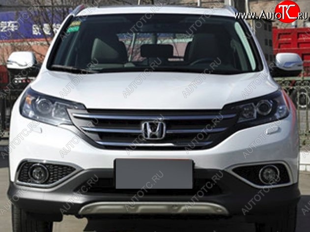 9 749 р. Накладка на передний бампер CT Honda CR-V RM1,RM3,RM4 дорестайлинг (2012-2015) (Неокрашенная)  с доставкой в г. Набережные‑Челны