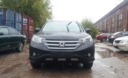 2 059 р. Сетка на бампер (2.4) Russtal (хром) Honda CR-V RM1,RM3,RM4 дорестайлинг (2012-2015)  с доставкой в г. Набережные‑Челны. Увеличить фотографию 3