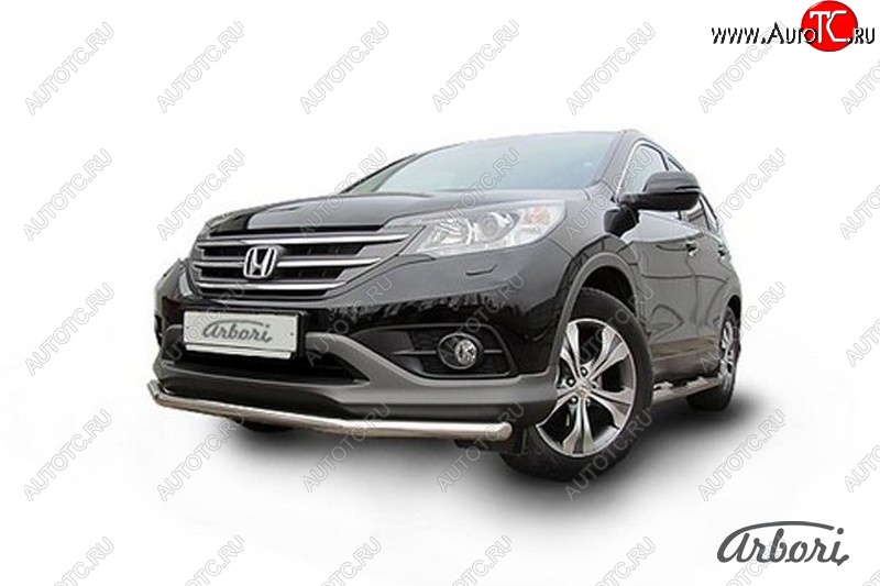 11 699 р. Защита переднего бампера Arbori (нержавейка, 1 труба d57 mm). Honda CR-V RM1,RM3,RM4 дорестайлинг (2012-2015)  с доставкой в г. Набережные‑Челны