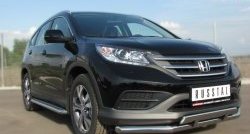 17 999 р. Защита переднего бампера (2 трубыØ63 и 42 мм, нержавейка) SLITKOFF Honda CR-V RM1,RM3,RM4 дорестайлинг (2012-2015)  с доставкой в г. Набережные‑Челны. Увеличить фотографию 4