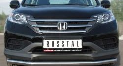 Одинарная защита переднего бампера диаметром 63 мм SLITKOFF Honda (Хонда) CR-V (СР-В)  RM1,RM3,RM4 (2012-2015) RM1,RM3,RM4 дорестайлинг