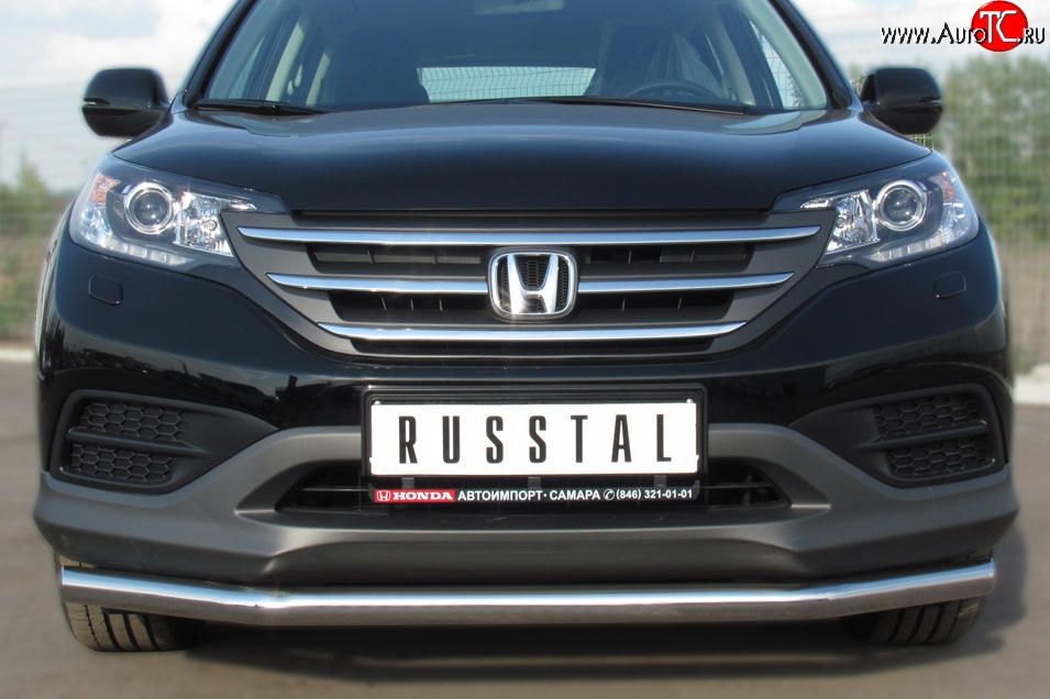 16 899 р. Одинарная защита переднего бампера диаметром 63 мм SLITKOFF Honda CR-V RM1,RM3,RM4 дорестайлинг (2012-2015)  с доставкой в г. Набережные‑Челны