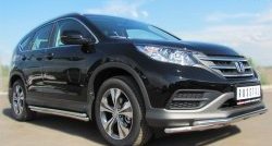 37 599 р. Защита порогов из круглой трубы диаметром 42 мм SLITKOFF Honda CR-V RM1,RM3,RM4 дорестайлинг (2012-2015)  с доставкой в г. Набережные‑Челны. Увеличить фотографию 4