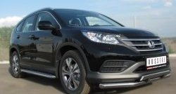 26 999 р. Широкая защита порогов SLITKOFF  Honda CR-V  RM1,RM3,RM4 (2012-2015) дорестайлинг  с доставкой в г. Набережные‑Челны. Увеличить фотографию 2