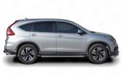 20 749 р. Широкая защита порогов Russtal Honda CR-V RM1,RM3,RM4 дорестайлинг (2012-2015) (Защита порогов с со скосами на торцах (вариант 1))  с доставкой в г. Набережные‑Челны. Увеличить фотографию 3