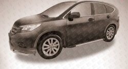 11 299 р. Алюминиевые пороги Slitkoff Luxe Black Honda CR-V RM1,RM3,RM4 дорестайлинг (2012-2015)  с доставкой в г. Набережные‑Челны. Увеличить фотографию 2