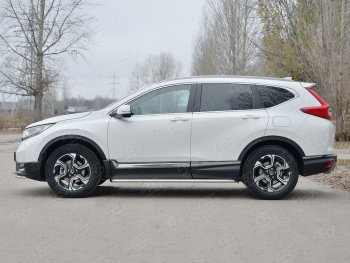 26 999 р. Широкая защита порогов с листом SLITKOFF Honda CR-V RW,RT дорестайлинг (2016-2020)  с доставкой в г. Набережные‑Челны. Увеличить фотографию 2