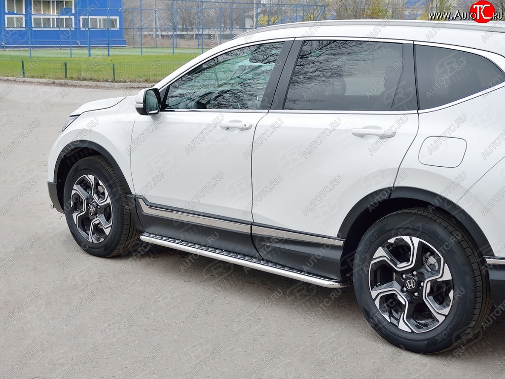 25 849 р. Широкая защита порогов SLITKOFF v2 Honda CR-V RW,RT дорестайлинг (2016-2020)  с доставкой в г. Набережные‑Челны