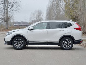 18 799 р. Защита порогов из круглой трубы диаметром 63 мм SLITKOFF v2  Honda CR-V  RW,RT (2016-2020) дорестайлинг  с доставкой в г. Набережные‑Челны. Увеличить фотографию 2