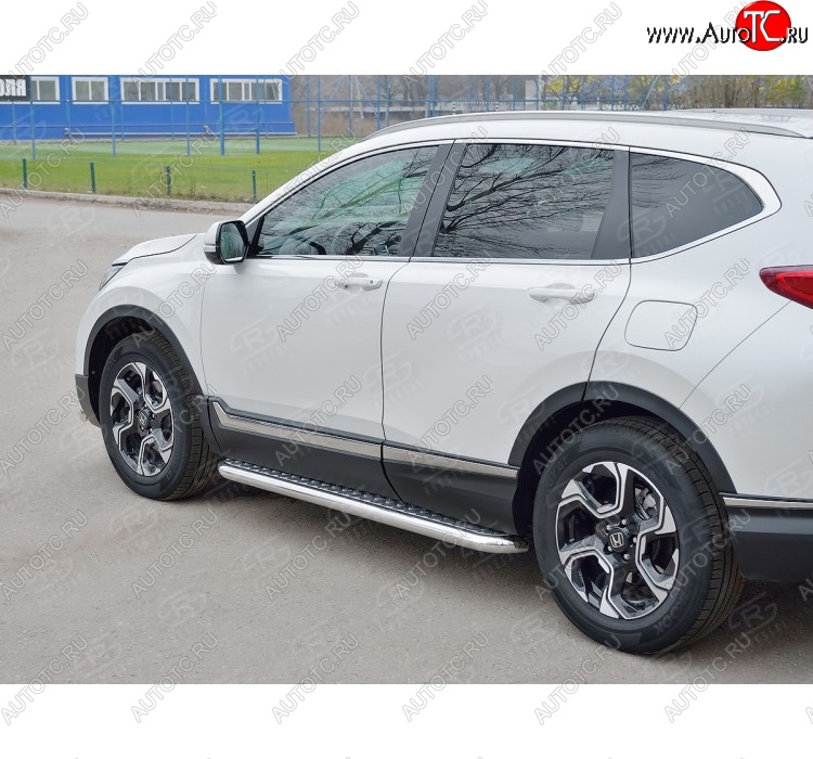 33 999 р. Широкая защита порогов из трубы диаметром 63 мм SLITKOFF v2 Honda CR-V RW,RT дорестайлинг (2016-2020)  с доставкой в г. Набережные‑Челны