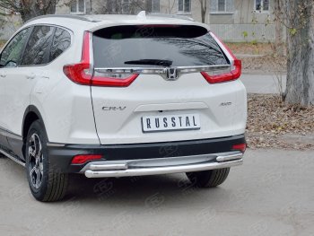 17 799 р. Защита заднего бампера (Ø63 и 42, дуги, нержавейка) SLITKOFF  Honda CR-V  RW,RT (2016-2020) дорестайлинг  с доставкой в г. Набережные‑Челны. Увеличить фотографию 2