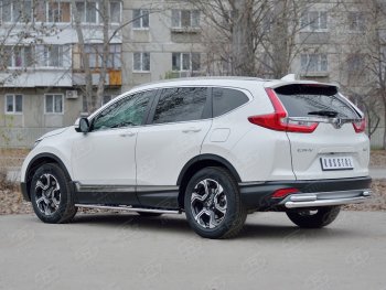 17 799 р. Защита заднего бампера (Ø63 и 42, дуги, нержавейка) SLITKOFF  Honda CR-V  RW,RT (2016-2020) дорестайлинг  с доставкой в г. Набережные‑Челны. Увеличить фотографию 3