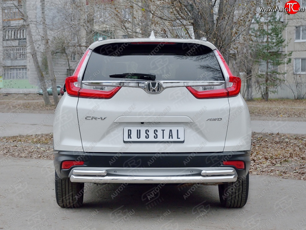 17 799 р. Защита заднего бампера (Ø63 и 42, дуги, нержавейка) SLITKOFF  Honda CR-V  RW,RT (2016-2020) дорестайлинг  с доставкой в г. Набережные‑Челны