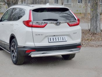 15 999 р. Защита заднего бампера (Ø63 мм, нержавейка) SLITKOFF  Honda CR-V  RW,RT (2016-2020) дорестайлинг  с доставкой в г. Набережные‑Челны. Увеличить фотографию 3