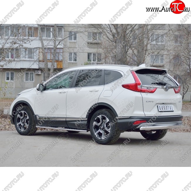 15 649 р. Защита заднего бампера (Ø75x42 мм, нержавейка) Russtal Honda CR-V RW,RT дорестайлинг (2016-2020)  с доставкой в г. Набережные‑Челны