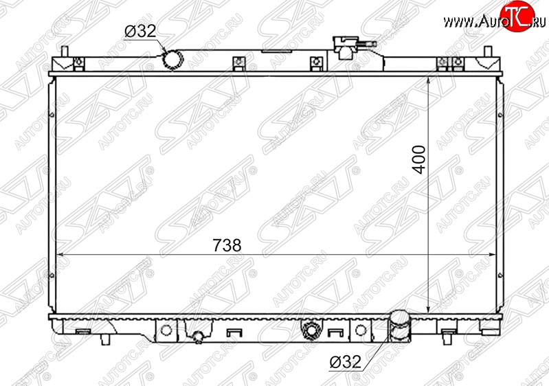 7 999 р. Радиатор двигателя SAT (пластинчатый, МКПП/АКПП)  Honda CR-V  RD4,RD5,RD6,RD7,RD9  - Element  1  с доставкой в г. Набережные‑Челны