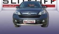 13 499 р. Одинарная защита переднего бампера диаметром 76 мм Slitkoff  Honda CR-V  RE1,RE2,RE3,RE4,RE5,RE7 (2009-2012) рестайлинг (Нержавейка, Полированная)  с доставкой в г. Набережные‑Челны. Увеличить фотографию 1