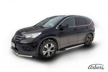 12 509 р. Порожки для ног Arbori Luxe Black Honda CR-V RM1,RM3,RM4 дорестайлинг (2012-2015)  с доставкой в г. Набережные‑Челны. Увеличить фотографию 2