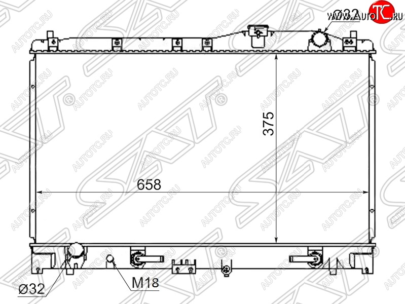 7 849 р. Радиатор двигателя SAT (пластинчатый, 2.0/2.5, МКПП)  Honda Inspire  2 - Saber  1  с доставкой в г. Набережные‑Челны