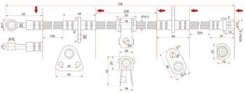 Тормозной шланг SAT (передний, правый) Honda (Хонда) Odyssey (Олдиссей)  1 (1994-1999) 1