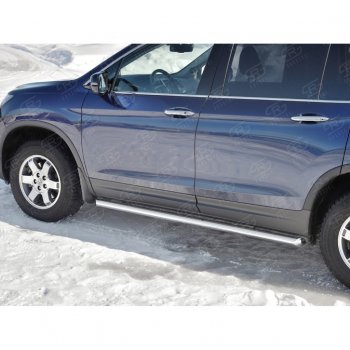 21 999 р. Пороги труба d63 SLITKOFF (вариант №1)  Honda Pilot  YF6 (2016-2019) дорестайлинг  с доставкой в г. Набережные‑Челны. Увеличить фотографию 4