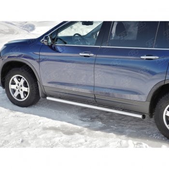 20 849 р. Пороги труба d63 SLITKOFF (вариант №2)  Honda Pilot  YF6 (2016-2019) дорестайлинг  с доставкой в г. Набережные‑Челны. Увеличить фотографию 4