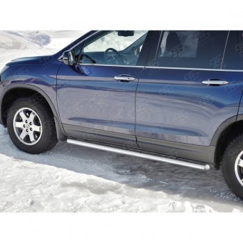 19 999 р. Пороги труба d63 SLITKOFF (вариант №3)  Honda Pilot  YF6 (2016-2019) дорестайлинг  с доставкой в г. Набережные‑Челны. Увеличить фотографию 4