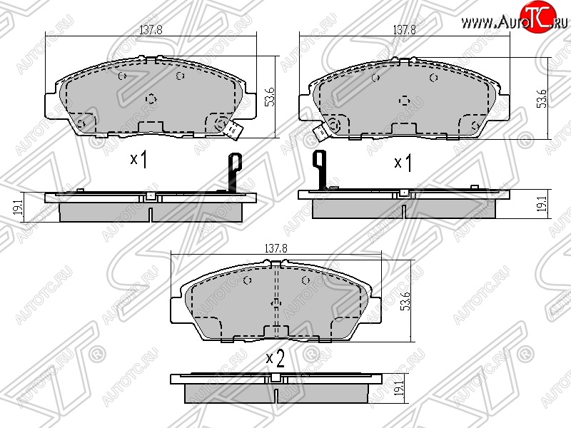 1 349 р. Колодки тормозные SAT (передние)  Honda Accord  CF (1997-2000) седан дорестайлинг  с доставкой в г. Набережные‑Челны