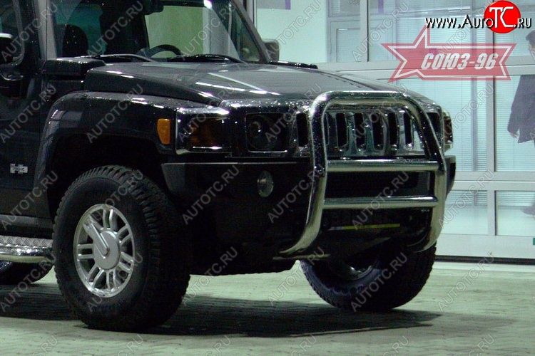 19 439 р. Защита переднего бампера Souz-96 (d76) HUMMER H3 (2005-2010)  с доставкой в г. Набережные‑Челны