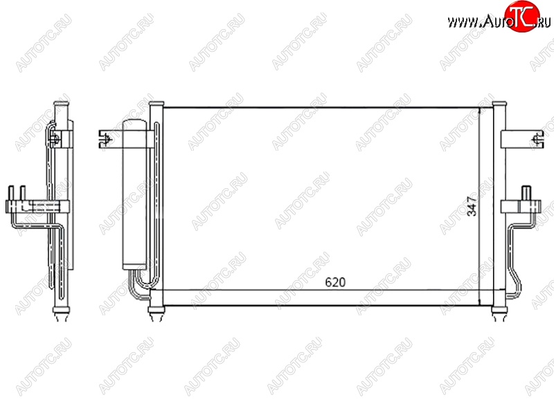 5 499 р. Радиатор кондиционера SAT Hyundai Accent седан ТагАЗ (2001-2012)  с доставкой в г. Набережные‑Челны