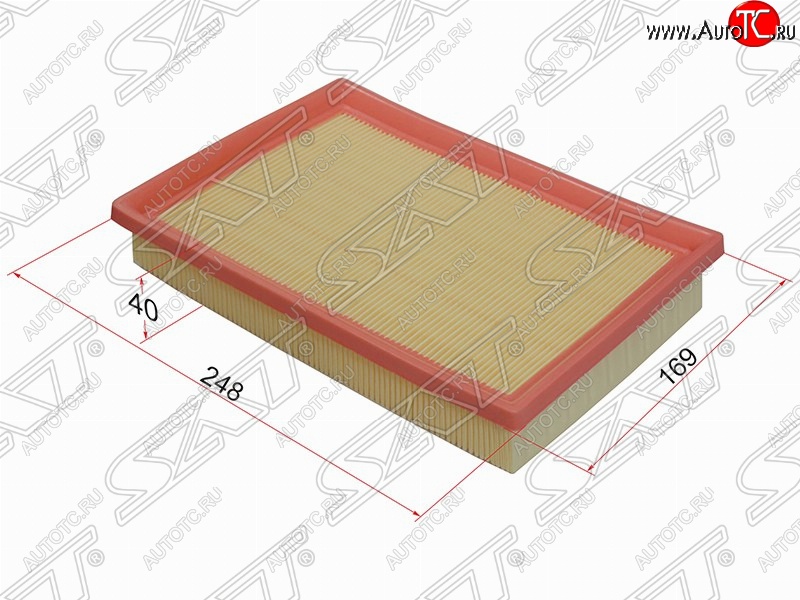 278 р. Фильтр воздушный двигателя SAT (248х169х40 mm)  Hyundai Accent  седан ТагАЗ (2001-2012), Mitsubishi Delica  4 (1994-2007), Mitsubishi L400 (1994-2006)  с доставкой в г. Набережные‑Челны