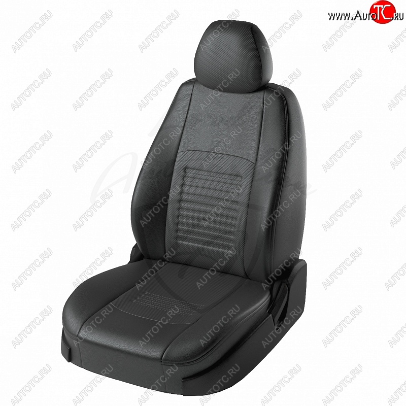 9 449 р. Чехлы для сидений Lord Autofashion Турин (экокожа) Hyundai Accent седан ТагАЗ (2001-2012) (Чёрный, вставка чёрная)  с доставкой в г. Набережные‑Челны