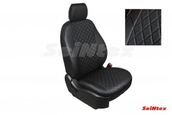 7 549 р. Чехлы для сидений Seintex (экокожа,ромб) Hyundai Accent седан ТагАЗ (2001-2012) (Черный)  с доставкой в г. Набережные‑Челны. Увеличить фотографию 1