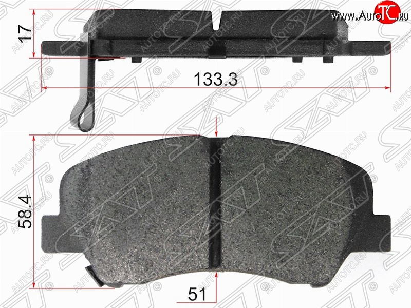 1 399 р. Колодки тормозные (передние) SAT Hyundai Solaris RBr седан дорестайлинг (2010-2014)  с доставкой в г. Набережные‑Челны