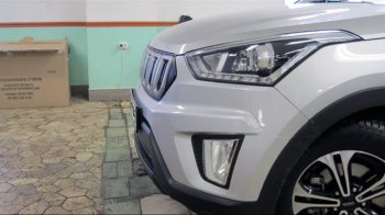 8 099 р. Решётка радиатора Next Hyundai Creta GS рестайлинг (2019-2021) (цвет: Чёрный матовый с серебристым выделением ноздрей)  с доставкой в г. Набережные‑Челны. Увеличить фотографию 2