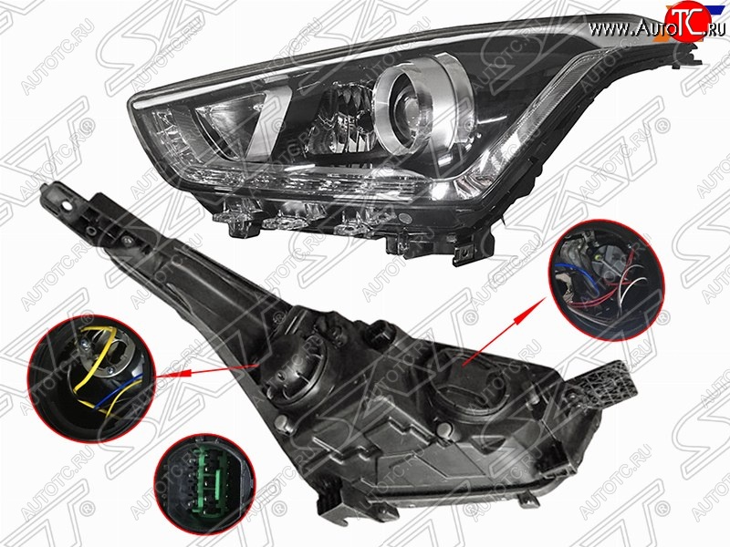 15 999 р. Правая передняя фара SAT (диодная, линза) Hyundai Creta GS дорестайлинг (2015-2019)  с доставкой в г. Набережные‑Челны
